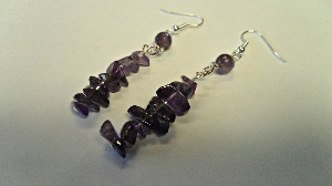 boucles d'oreilles pierres am&eacute;thystes
